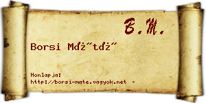 Borsi Máté névjegykártya