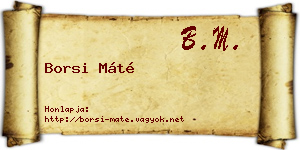 Borsi Máté névjegykártya