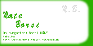 mate borsi business card