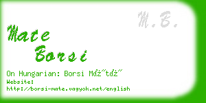 mate borsi business card